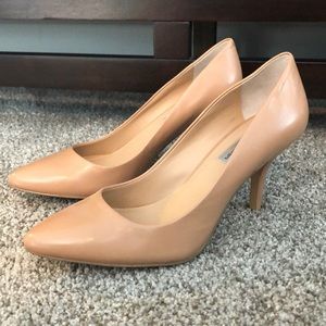Nude heels worn only once for an interview.